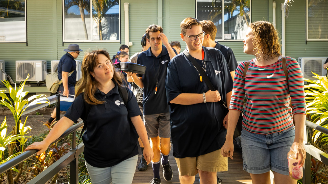 STEPS Pathways College students and staff walking