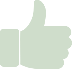 A green icon representing a thumbs up gesture.