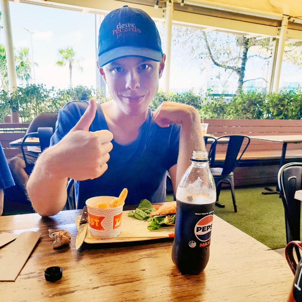 Jack eating at Grill’d