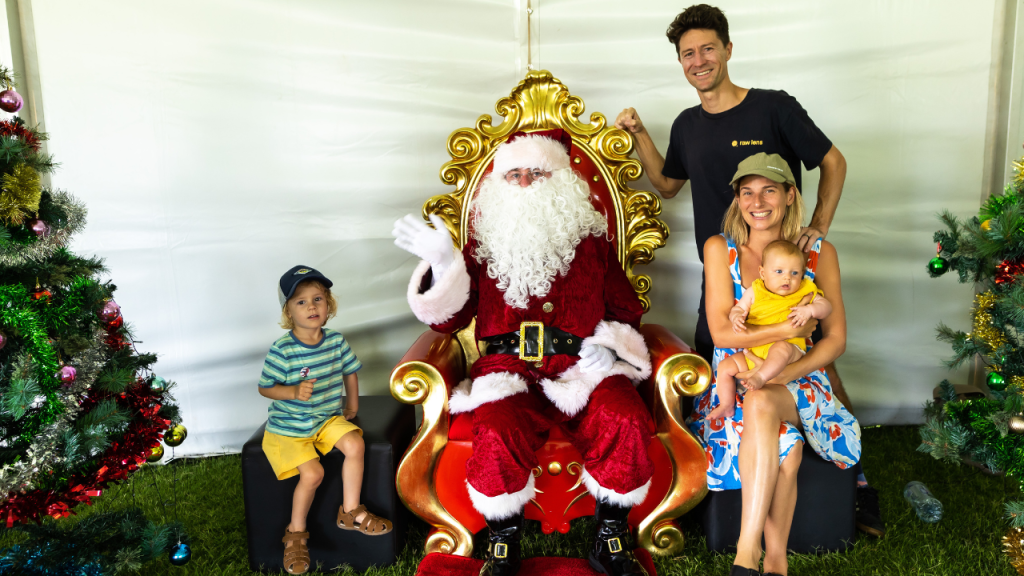 Tom Rawlins and family at 2023 Autism Treehouse Christmas Party