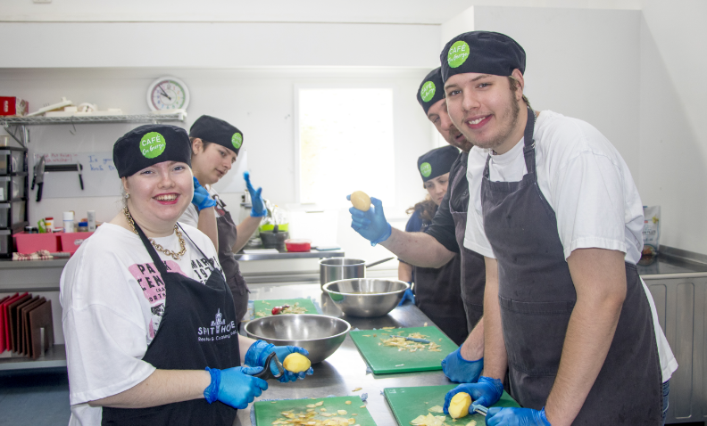 STEPS Café on George's participants pealing potato's